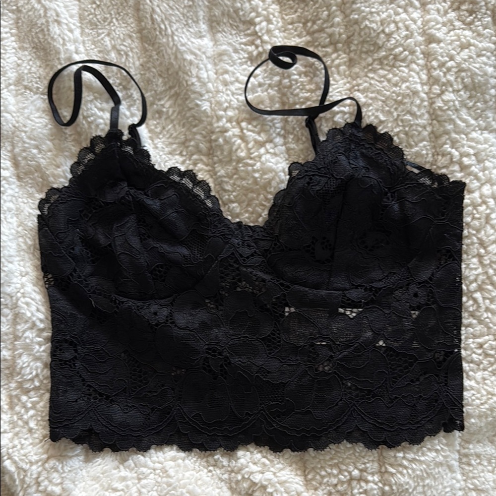 Zara Black Lace Crop Top